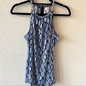 Michael Kors Blue Print Halter Top Blue